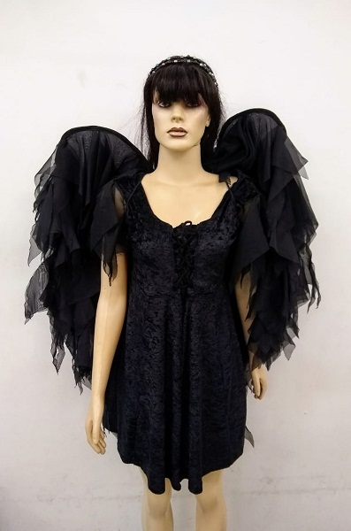 Anjo negro vestido veludo 